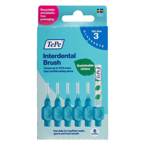 Tepe T/B I/dental 6pk Blue 0.6mm-Matakana Pharmacy