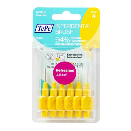 Tepe T/B I/dental 6pk Ylw 0.7mm-Matakana Pharmacy