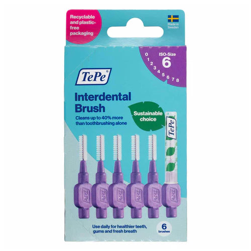Tepe T/B I/dental 6pk Prpl 1.1mm-Matakana Pharmacy