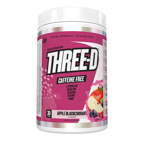 Three D Caffeine Free Pre Workout Apple Blackcurrant 450g-MuscleNation-Matakana Pharmacy