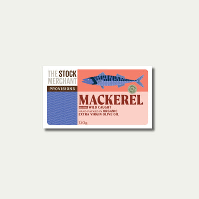 The Stock Merchant Mackerel in Organic Extra Virgin Olive Oil 120g