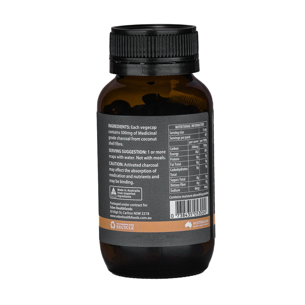 Eden Health Foods Activated Charcoal 60 Capsules