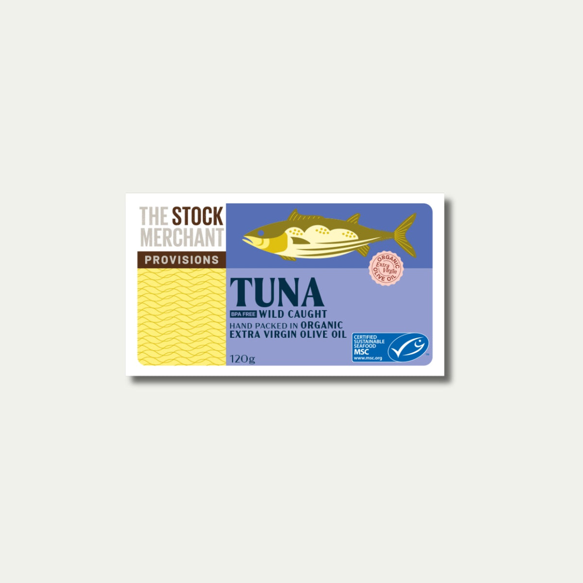 The Stock Merchant Tuna Fillets in Organic Extra Virgin Olive Oil 120g