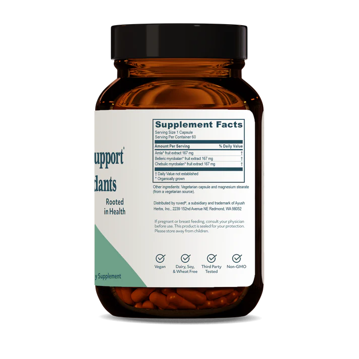 Image of Triphala - Digestive Support + Antioxidants 60vcaps supplement facts