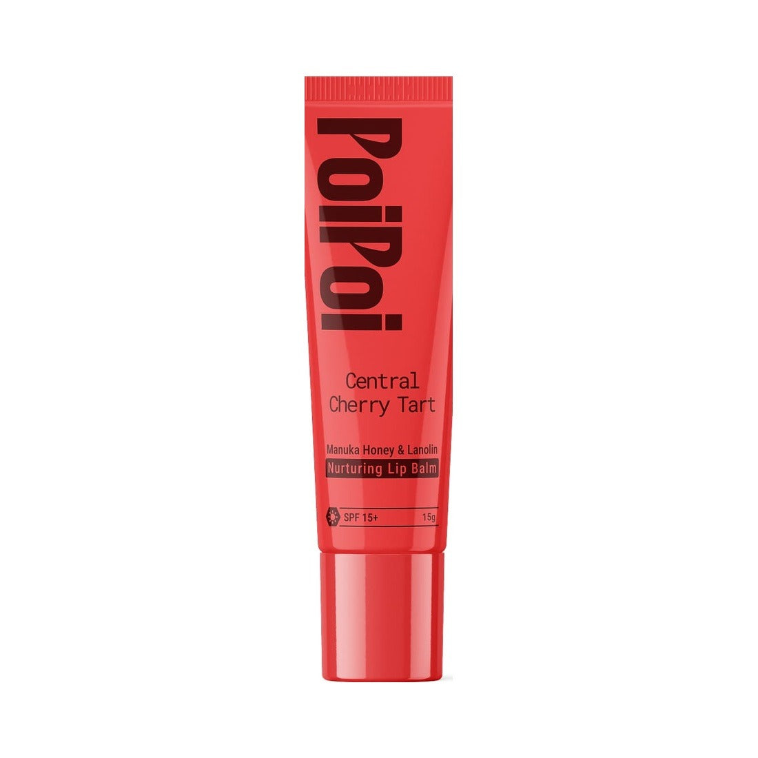 PoiPoi Central Cherry Tart manuka honey and lanolin lip balm tube, 15g