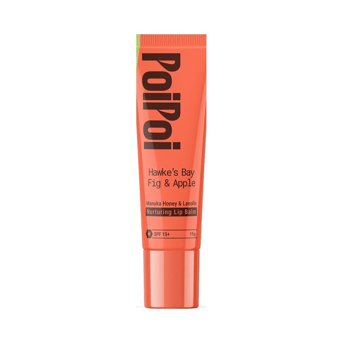 PoiPoi Hawke's Bay Fig & Apple manuka honey and lanolin lip balm tube, 15g