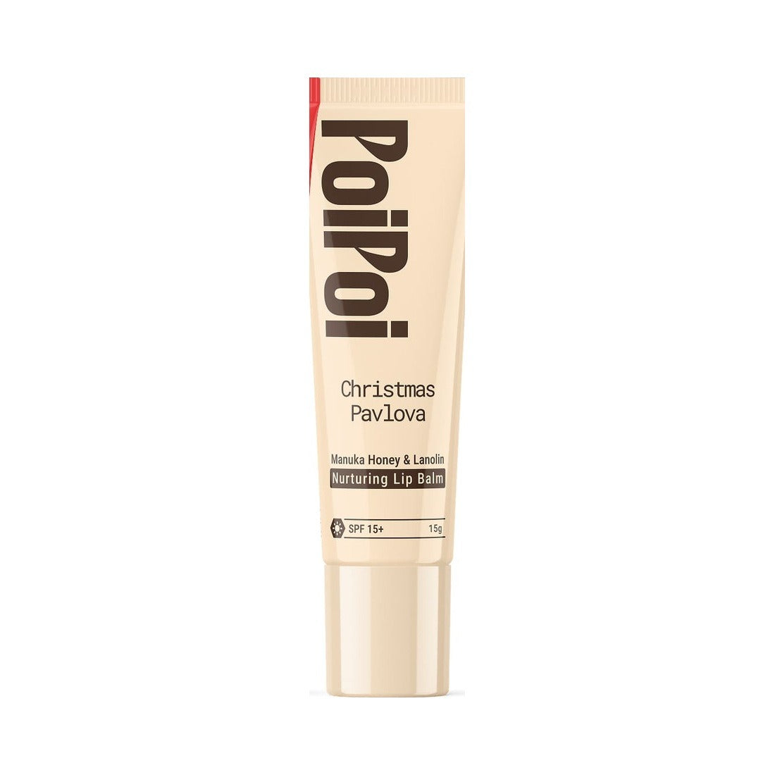PoiPoi Christmas Pavlova manuka honey and lanolin lip balm tube, 15g