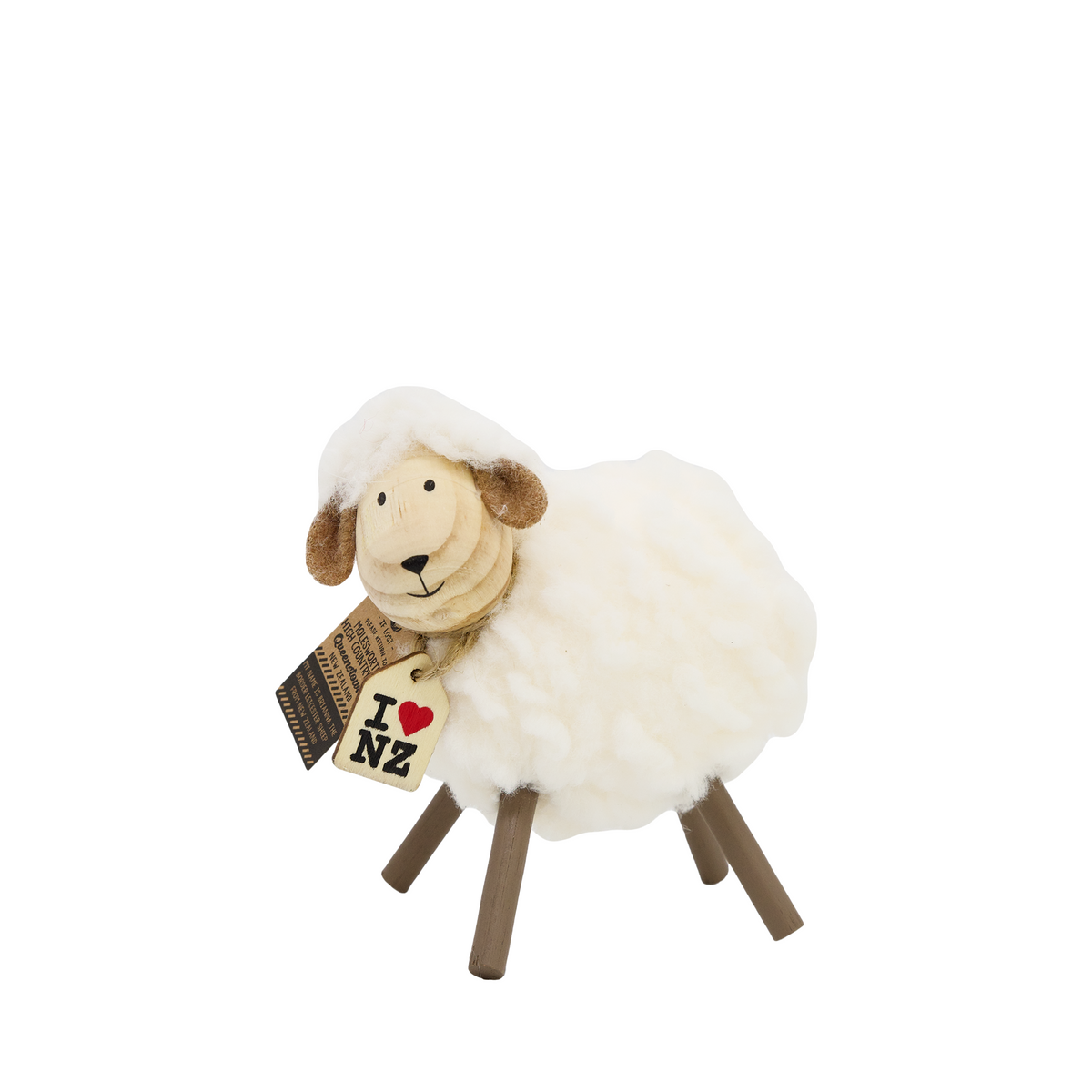 I Love NZ Wooly Sheep Small 8cm White
