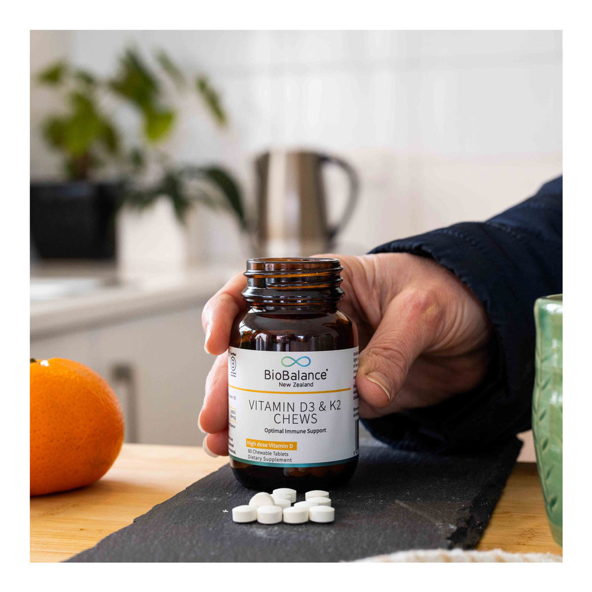 Image of vitamin D3 and K2 60 chews  on table
