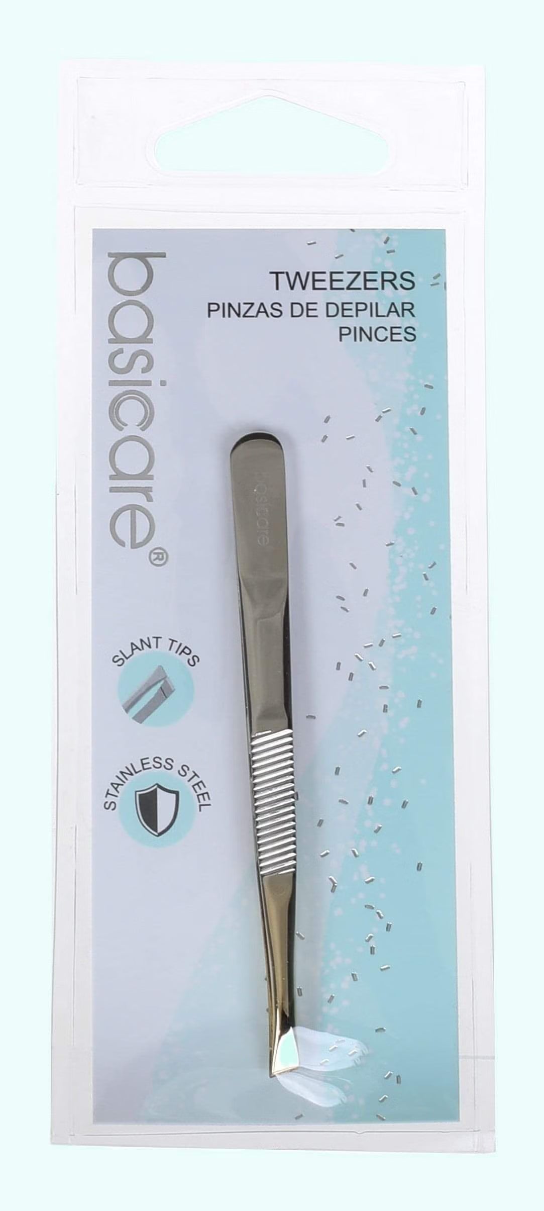 Tweezers Gold Blade Slant Tip 8.5cm-Basicare-Matakana Pharmacy