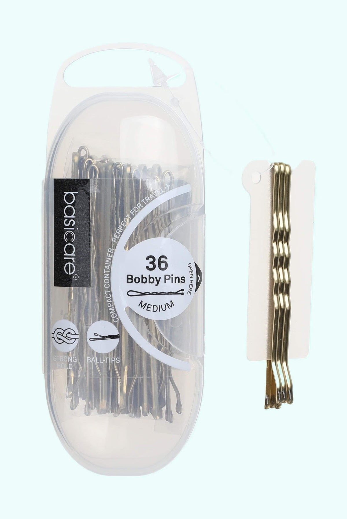 Bobby Pins Medium 6.2cm Blonde 36pk-Basicare-Matakana Pharmacy