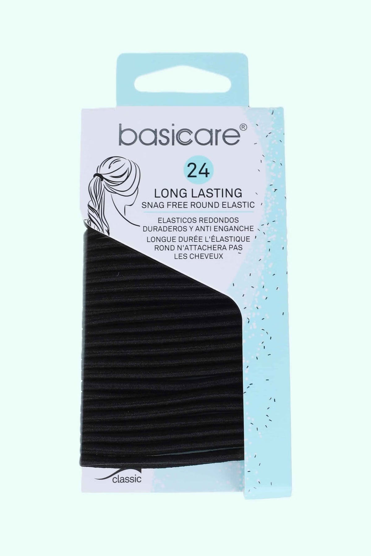 Elastic Hair Bands 4mm Black 24pk-Basicare-Matakana Pharmacy