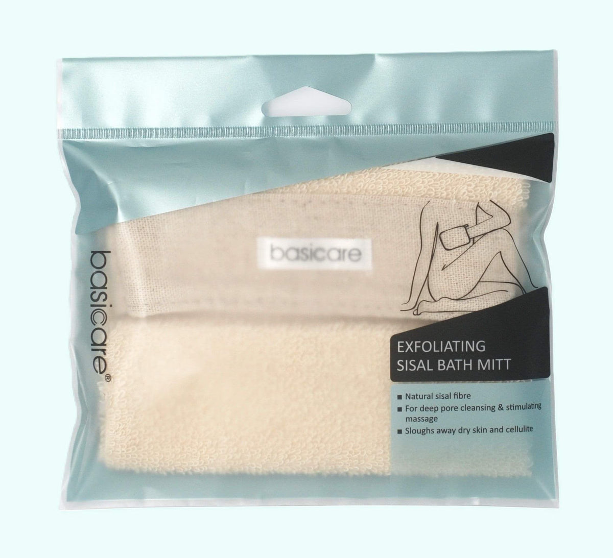 Exfoliating Bath Mitt Sisal 13x20cm-Basicare-Matakana Pharmacy