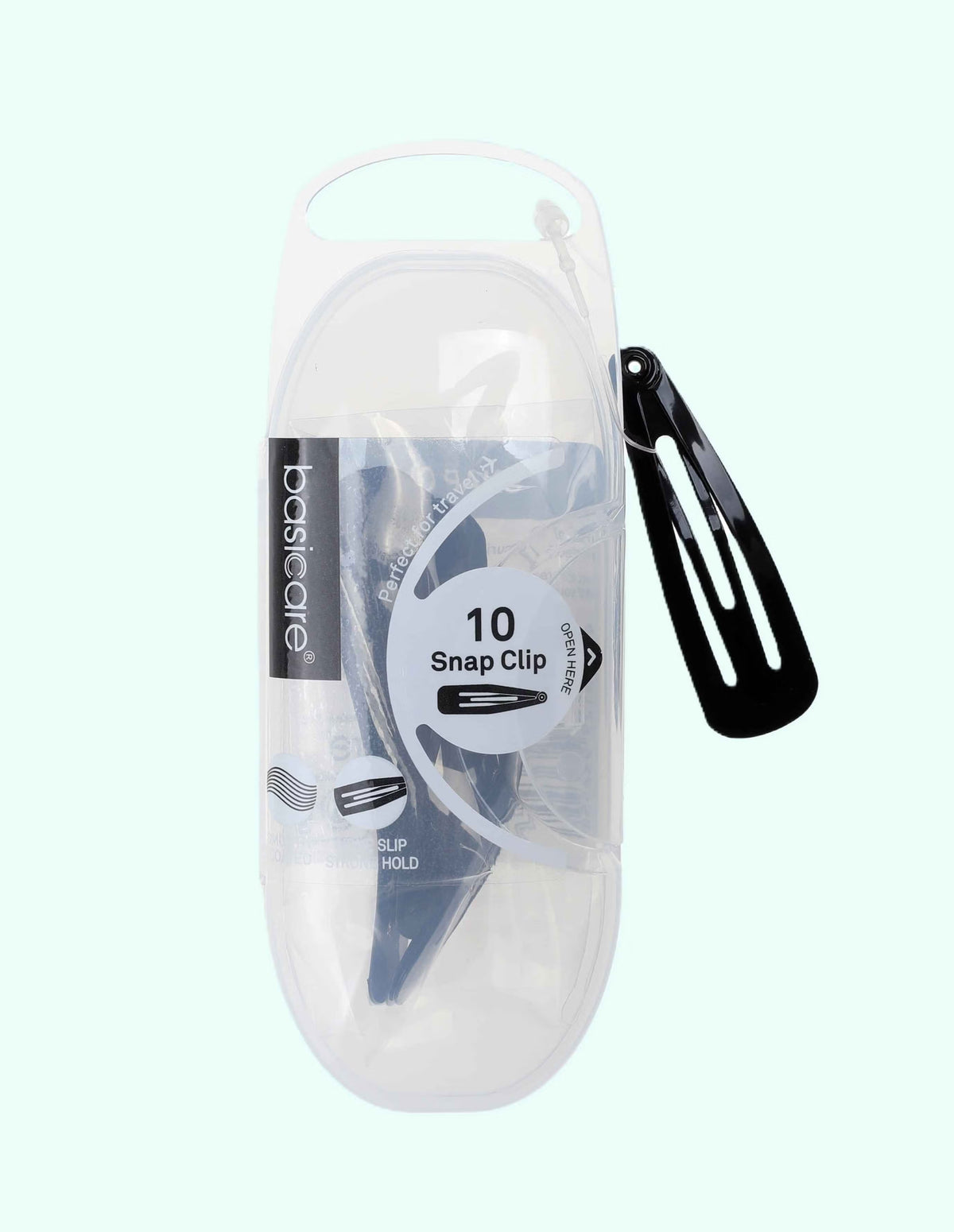 Snap Clips Black 10pk 4.8cm-Basicare-Matakana Pharmacy