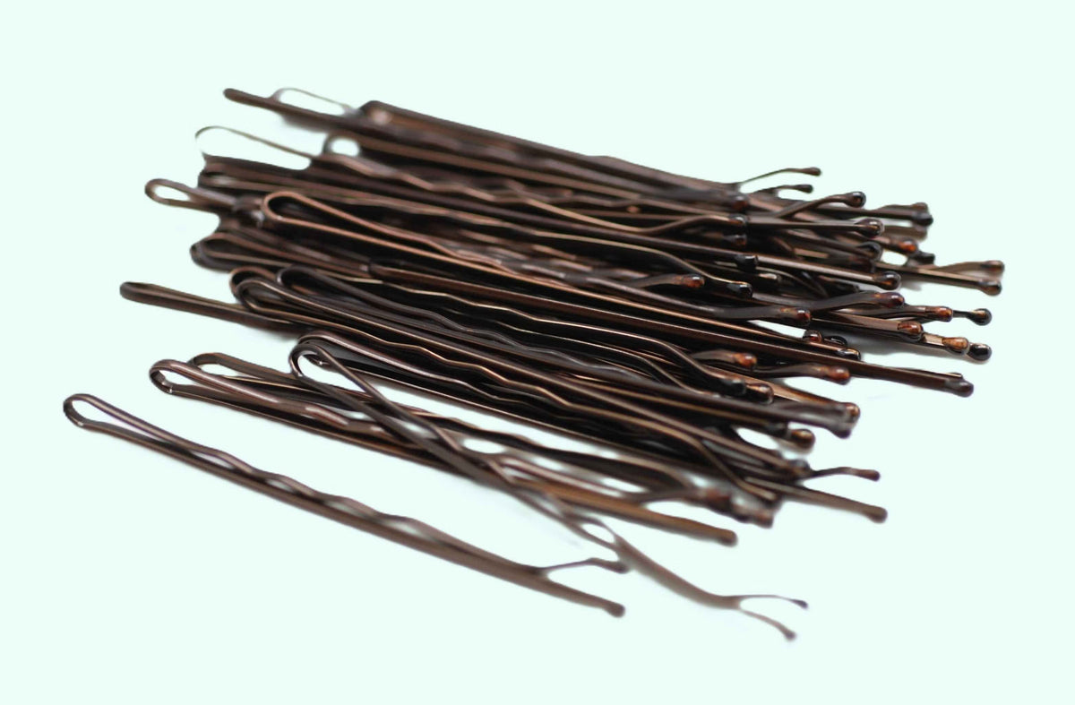 Bobby Pins Medium 6.2cm Brown 36pk-Basicare-Matakana Pharmacy