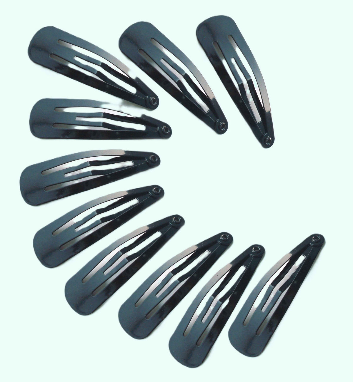 Snap Clips Black 10pk 4.8cm-Basicare-Matakana Pharmacy