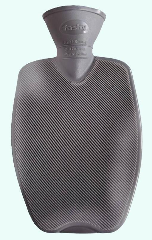 Hot Water Bottle Single Ribbed Grey 1.4L-FASHY-Matakana Pharmacy