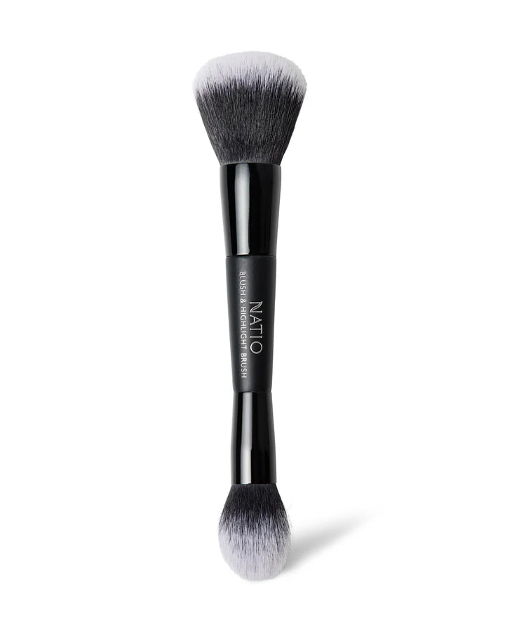 Glow Double Ended Blush & Highlighting Brush-Natio-Matakana Pharmacy