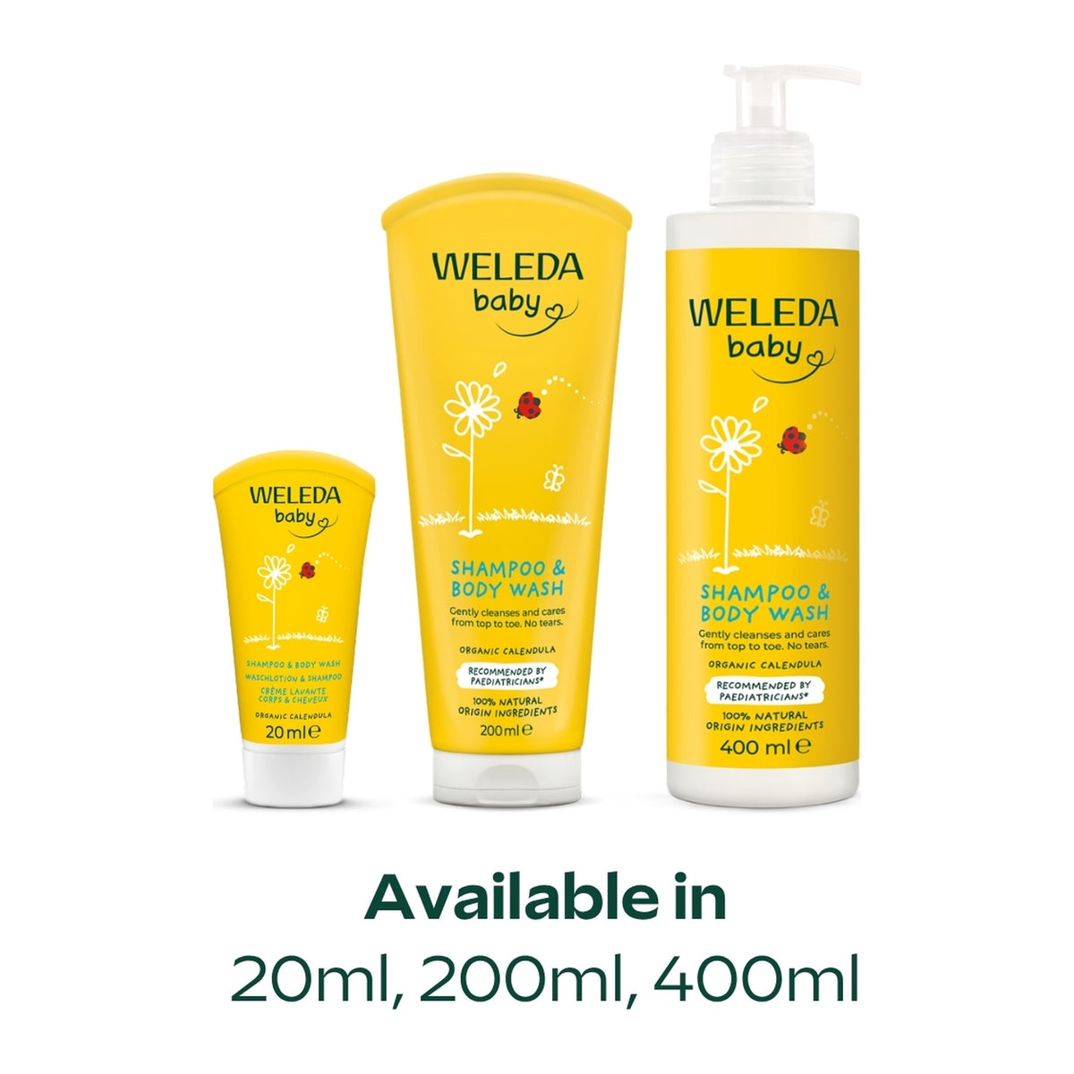 Weleda Calendula Shampoo & Body Wash 400ml, pack detail