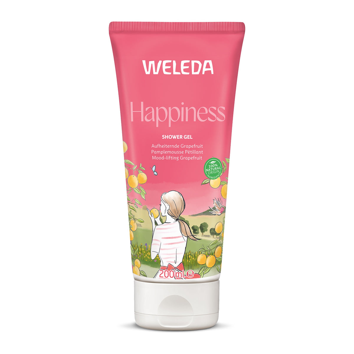 Weleda Happiness Shower Gel Grapefruit 200ml, front of pack