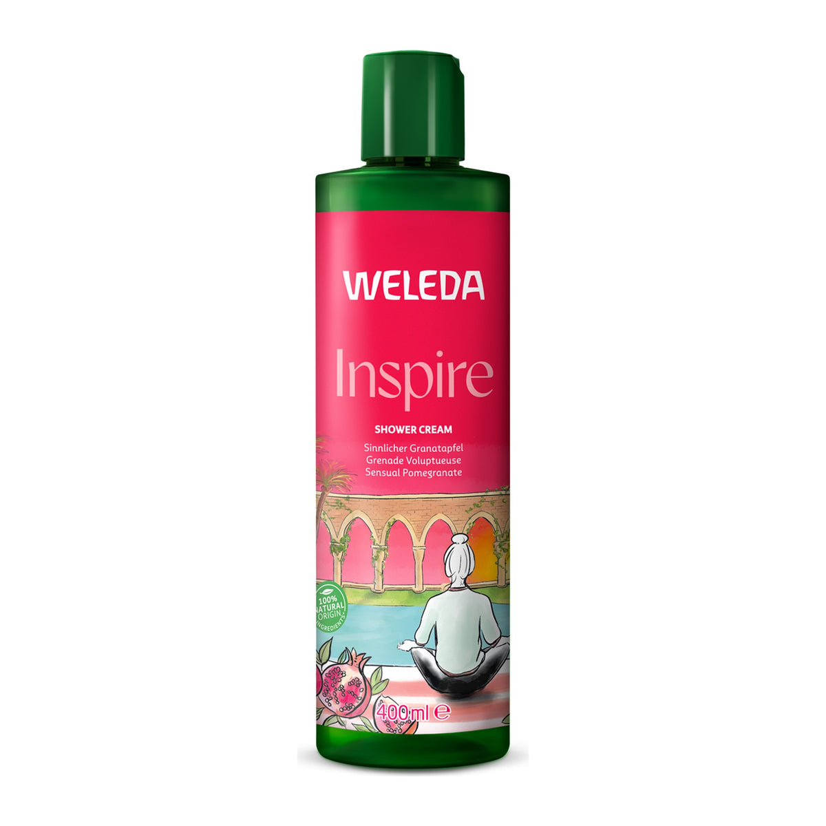 Weleda Inspire Shower Cream Pomegranate 400ml, front of pack