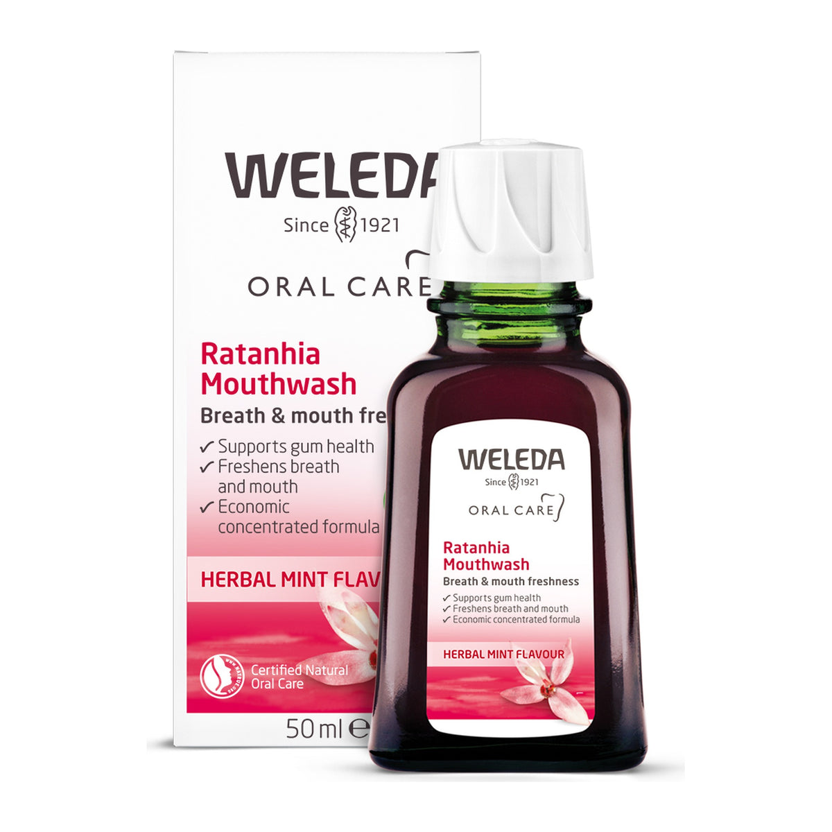Weleda Ratanhia Mouthwash Concentrate 50ml, pack detail