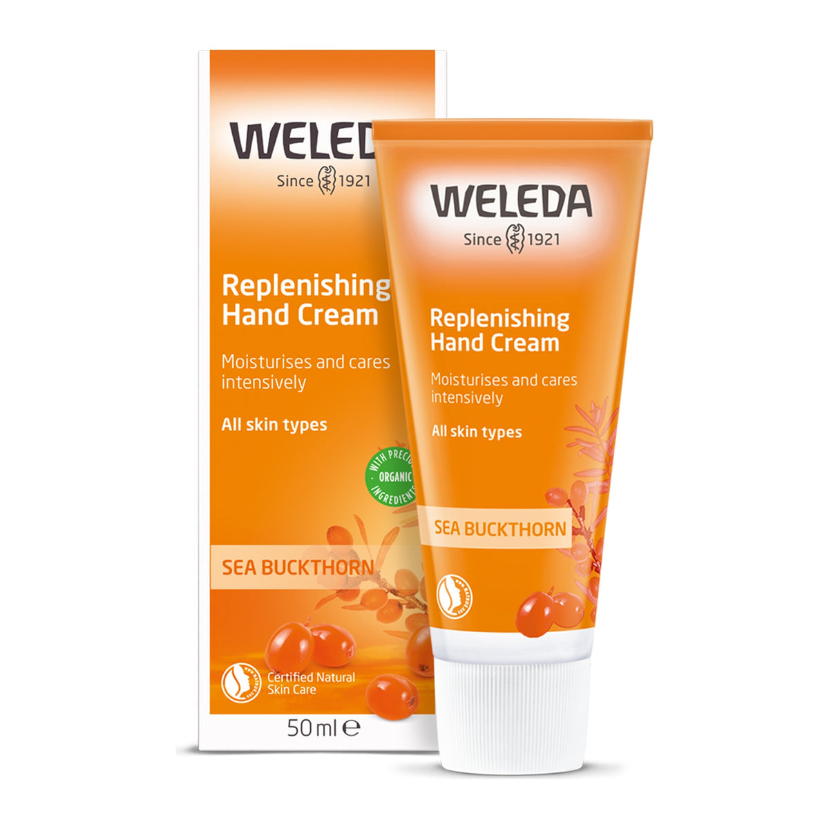 Weleda Replenishing Hand Cream - Sea Buckthorn 50ml, pack detail
