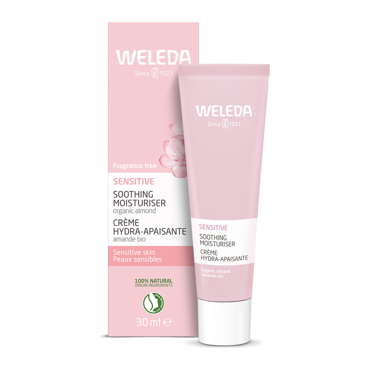 Weleda Sensitive Soothing Moisturiser Almond 30ml, pack detail