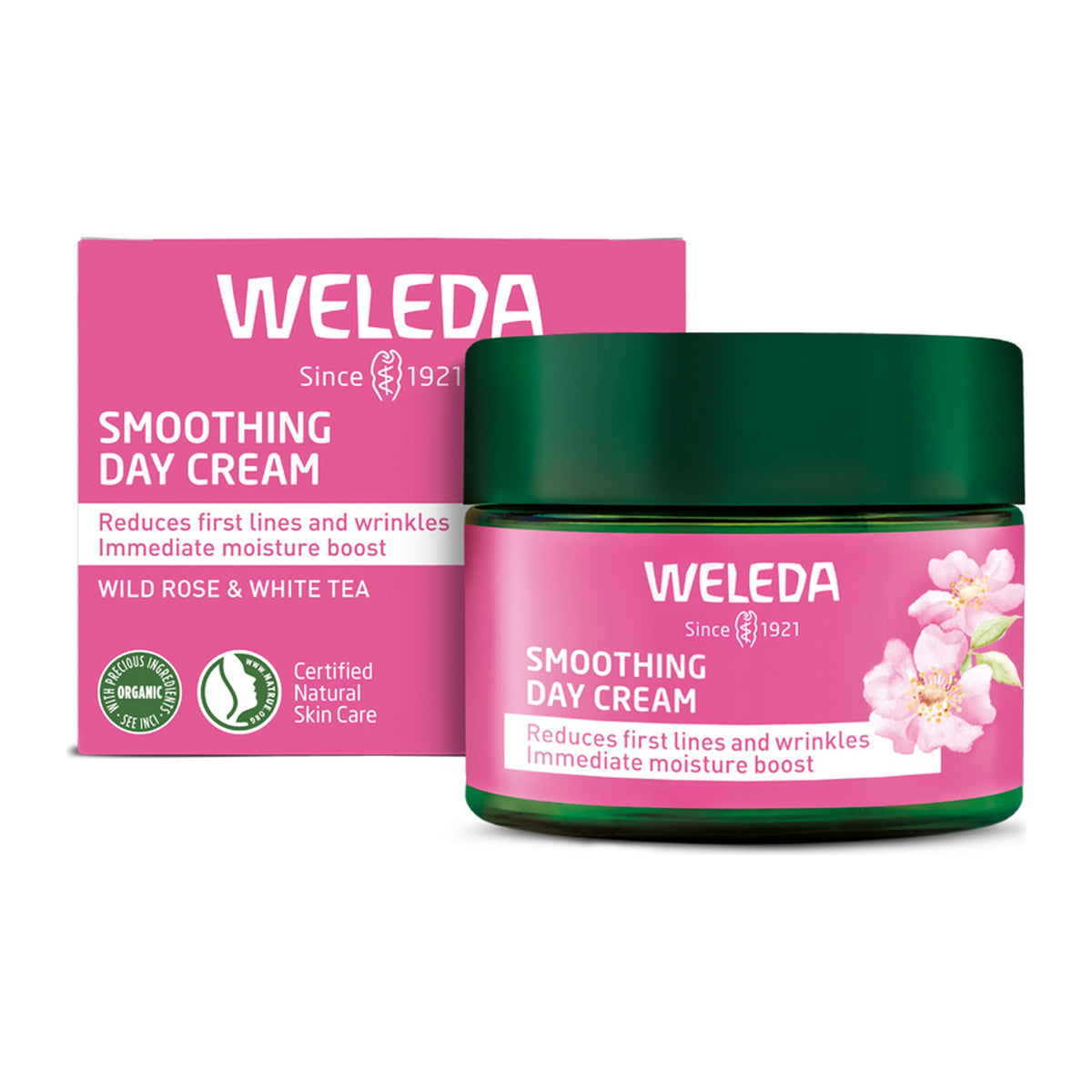 Weleda Smoothing Day Cream Wild Rose & White Tea 40ml, pack detail