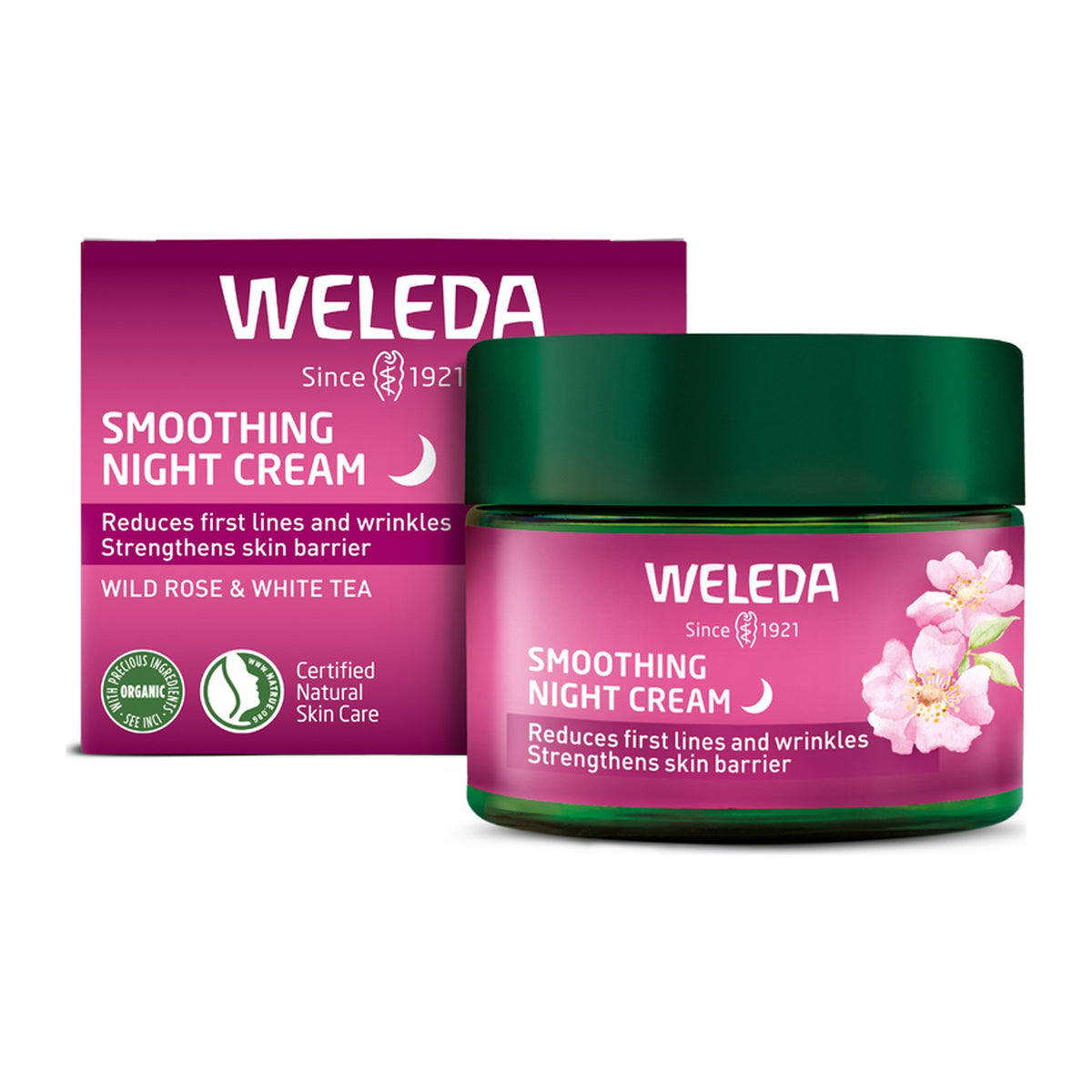 Weleda Smoothing Night Cream Wild Rose & White Tea 40ml, pack detail