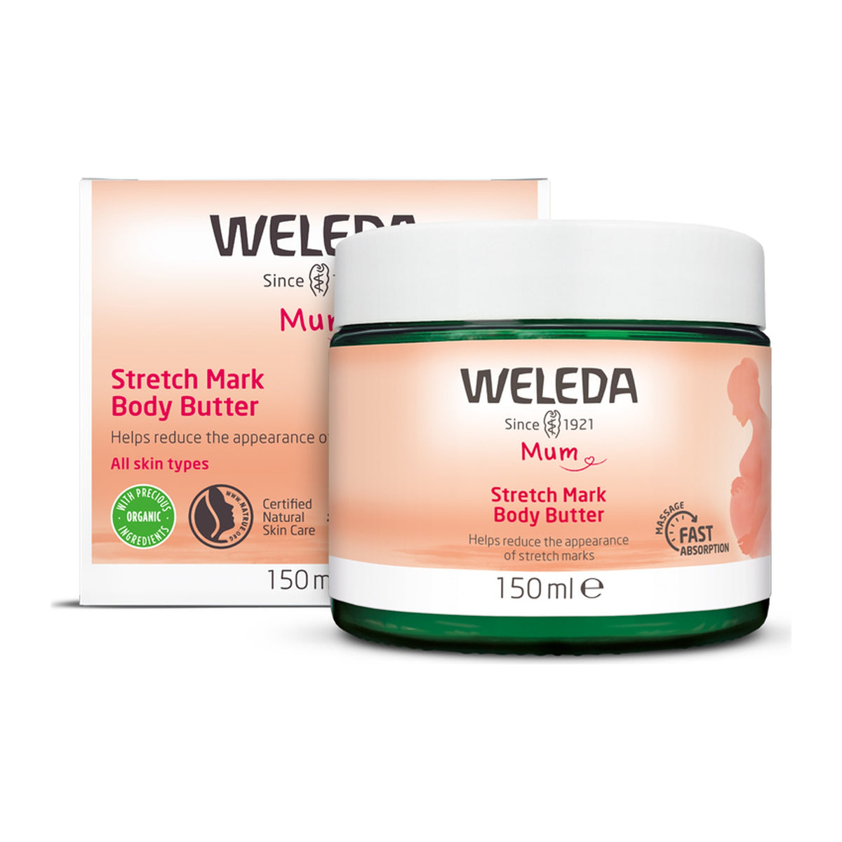 Weleda Stretch Mark Body Butter 150ml, pack detail