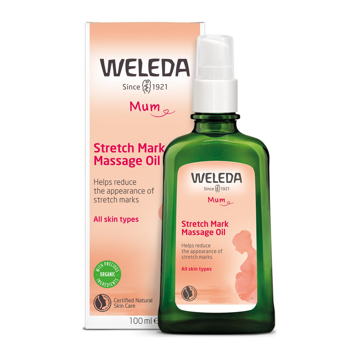 Weleda Stretch Mark Massage Oil 100ml, pack detail