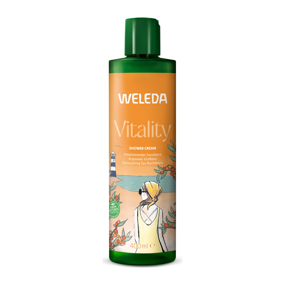 Weleda Vitality Shower Cream Sea Buckthorn 400ml, front of pack