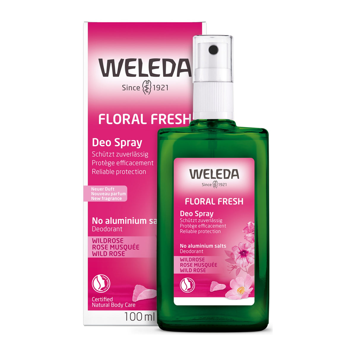 Weleda Wild Rose Floral Fresh Deodorant Spray 100ml, pack detail