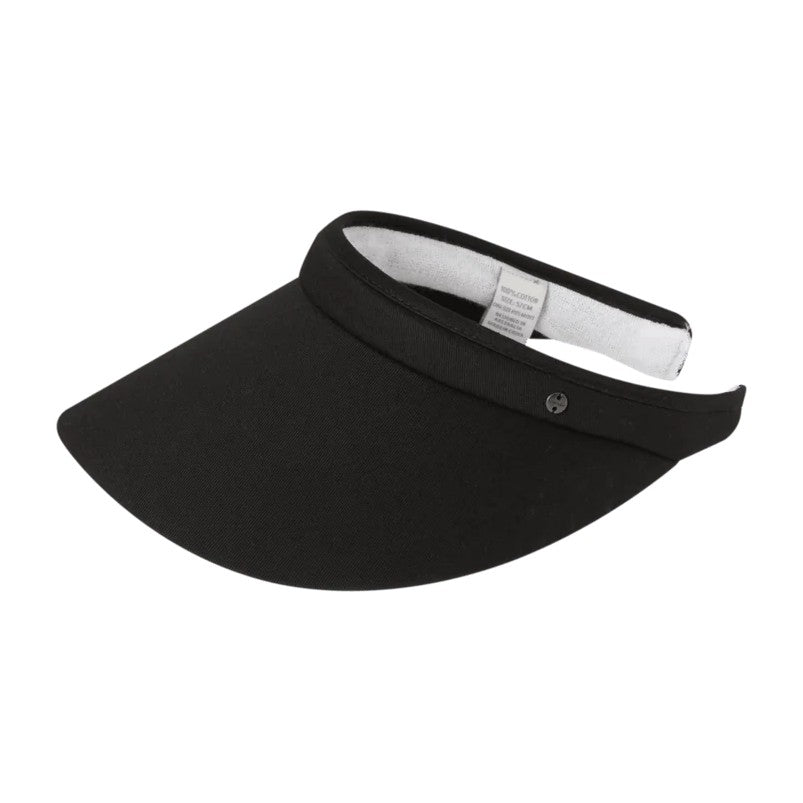 Kooringal Women's Push On Visor Hat Ellen in Black, front