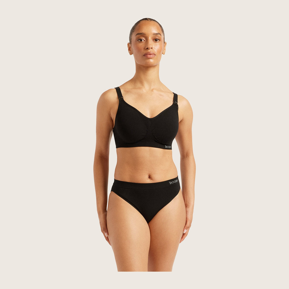 Women's Classic Bikini Bottom in black, Boody organically grown bamboo