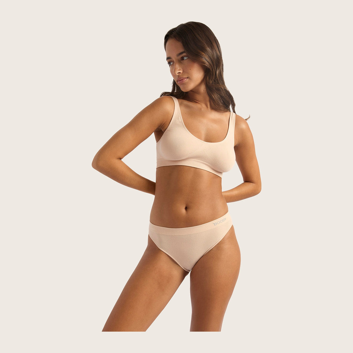 Women's Classic Bikini Bottom in nude, Boody organically grown bamboo