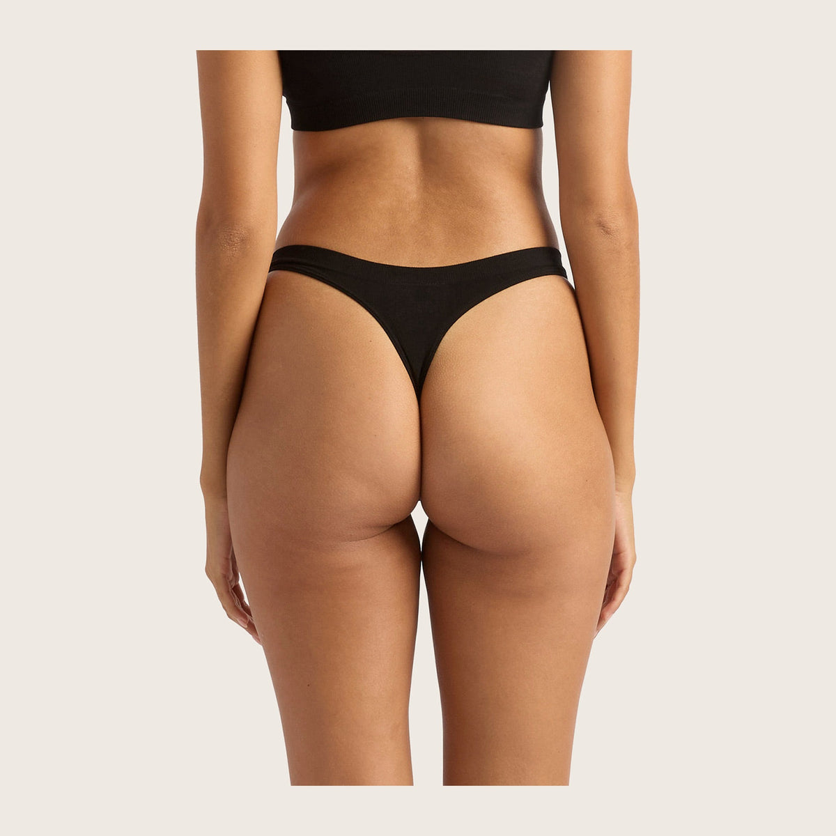 Women's G-String in black, Boody organically grown bamboo