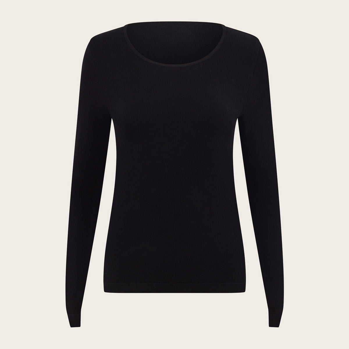 Women's Long Sleeve Top in black, Boody organically grown bamboo