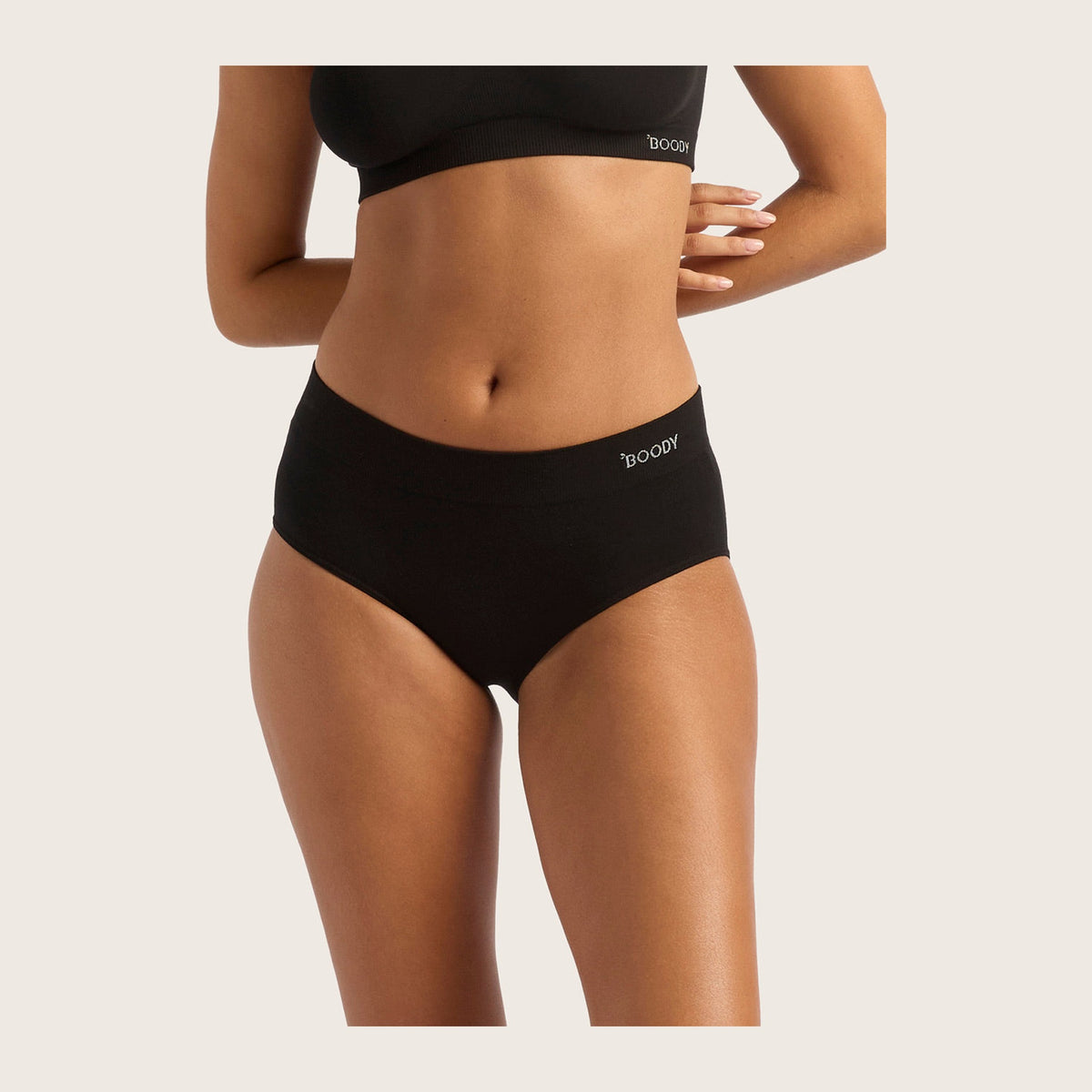 Women's Midi Briefs in black, Boody organically grown bamboo
