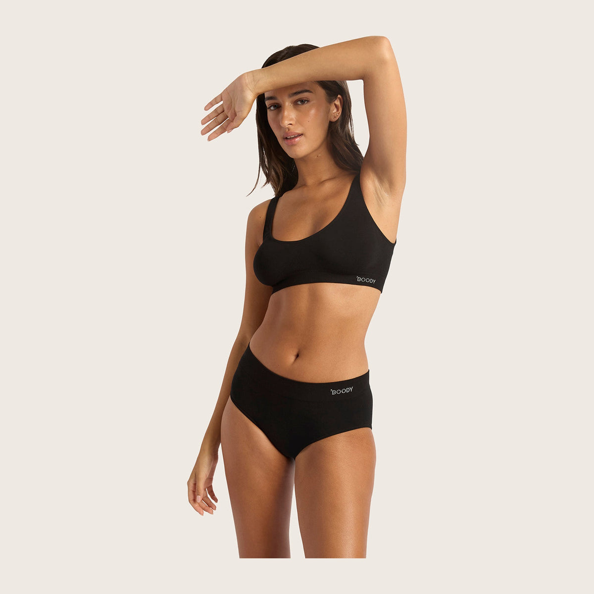 Women's Midi Briefs in black, Boody organically grown bamboo
