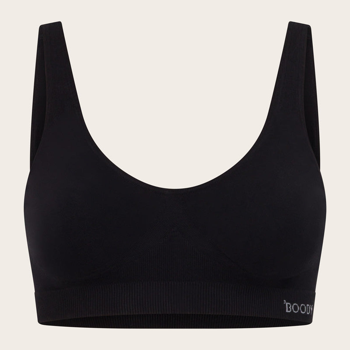 Women's Shaper Seamless Crop Bra in black, Boody organically grown bamboo