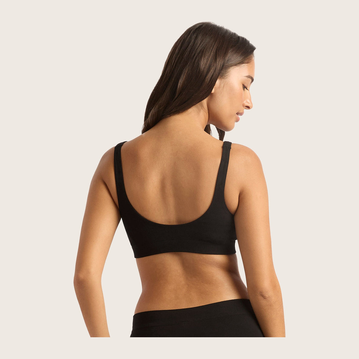 Women's Shaper Seamless Crop Bra in black, Boody organically grown bamboo