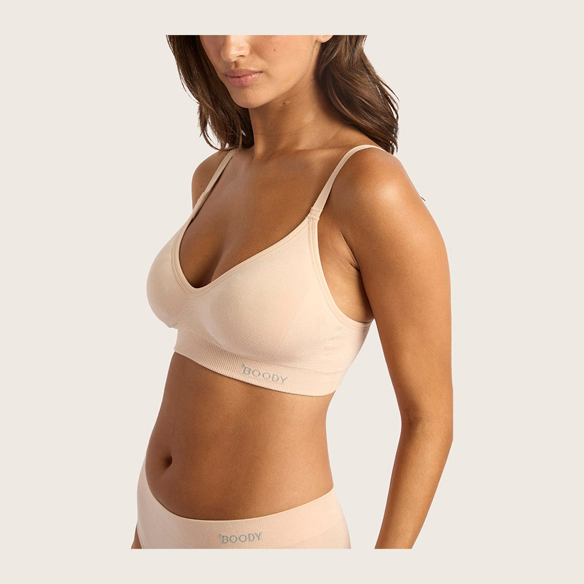 Women's Wireless T-Shirt Bra in nude, Boody organically grown bamboo