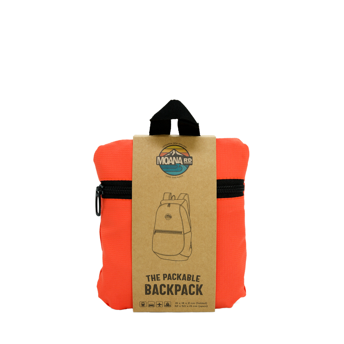 Packable Backpack 30x15x50cm Orange
