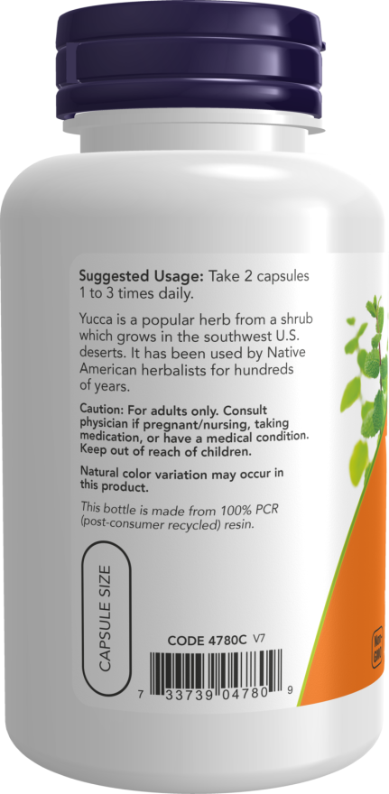 Image of Yucca 500mg 100caps suggested usage