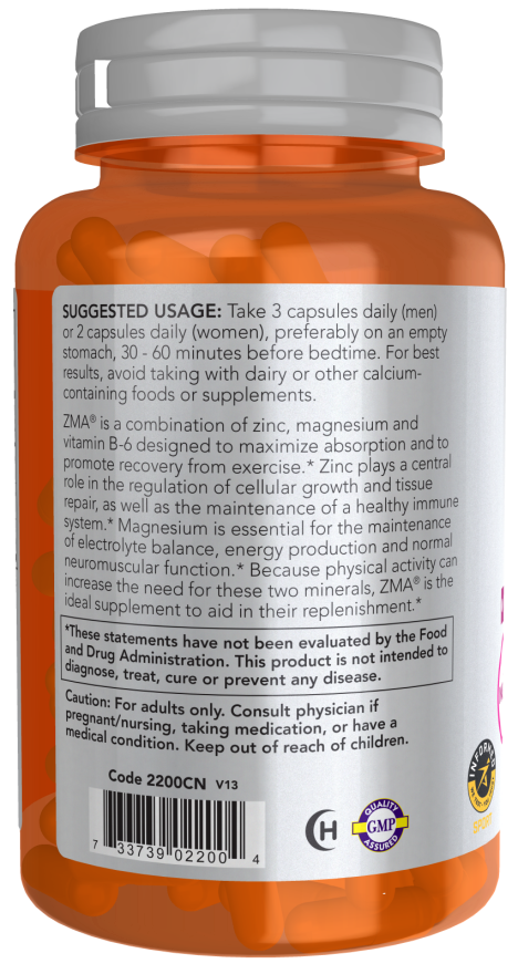 Image of ZMA Sports Recovery 90caps suggested usage