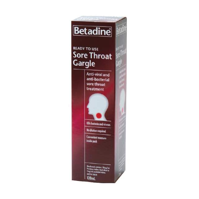 Betadine Ready To Use Gargle 120ml-Matakana Pharmacy
