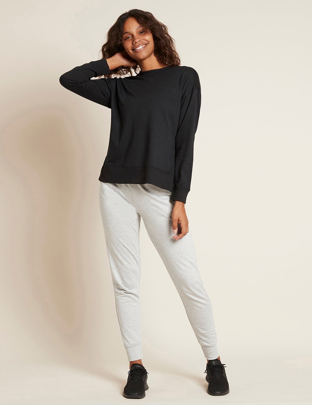 BOODY Womans Weekend Crew Pullover Black Medium-Matakana Pharmacy