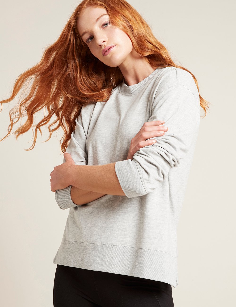 BOODY Womens Weekend Crew Pullover Grey Marle Small-Matakana Pharmacy